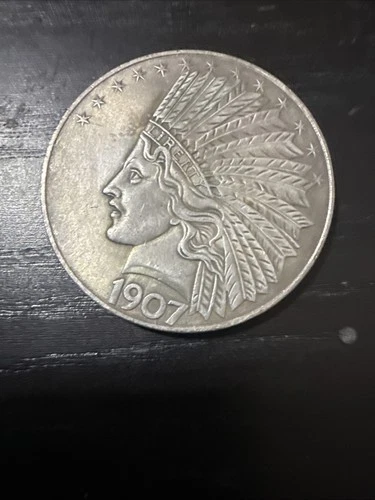 Antique 1907 Liberty Indian Head Ten-Dollars Coin - Great American Commemorative