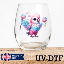 Fluffy Bird 8pcs UV DTF Stickers - Glass Laptop Tumbler Cup kf400