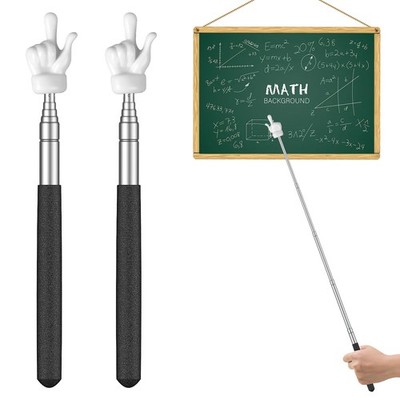 Uniclife 2 Pcs Retractable Pointer Sticks for Classroom Teaching 2 Pcs, Black