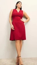 NWT MM LAFLEUR Jaycie Dress 16 Rhubarb Red Sheath Suiting Workwear Pockets