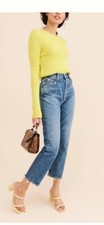AGOLDE RILEY SLIM STRAIGHT CROPPED BLUE JEANS 31 WOMENS