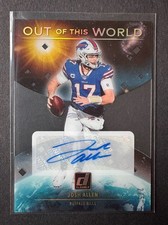 2021 Clearly Donruss Football Josh Allen Out Of This World Gold Auto /5 Bills SP