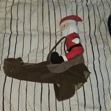 Dog Haloween Costume Christmas Danta Riding With Bells Funny Clause Dress Up Euc