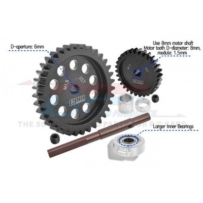 GPM TRX XRT, XMAXX 40Cr CARBON STEEL M1.5 SPUR GEAR 35T + MOTOR GEAR 30T / GPMTX