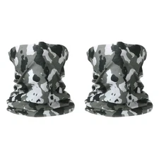 2pcs Summer Cooling Neck Gaiter Sun Protection Face Mask, Camo Blcak-white
