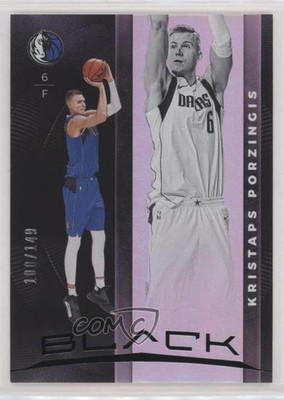 2019-20 Panini Black 100/149 Kristaps Porzingis #14 ow1