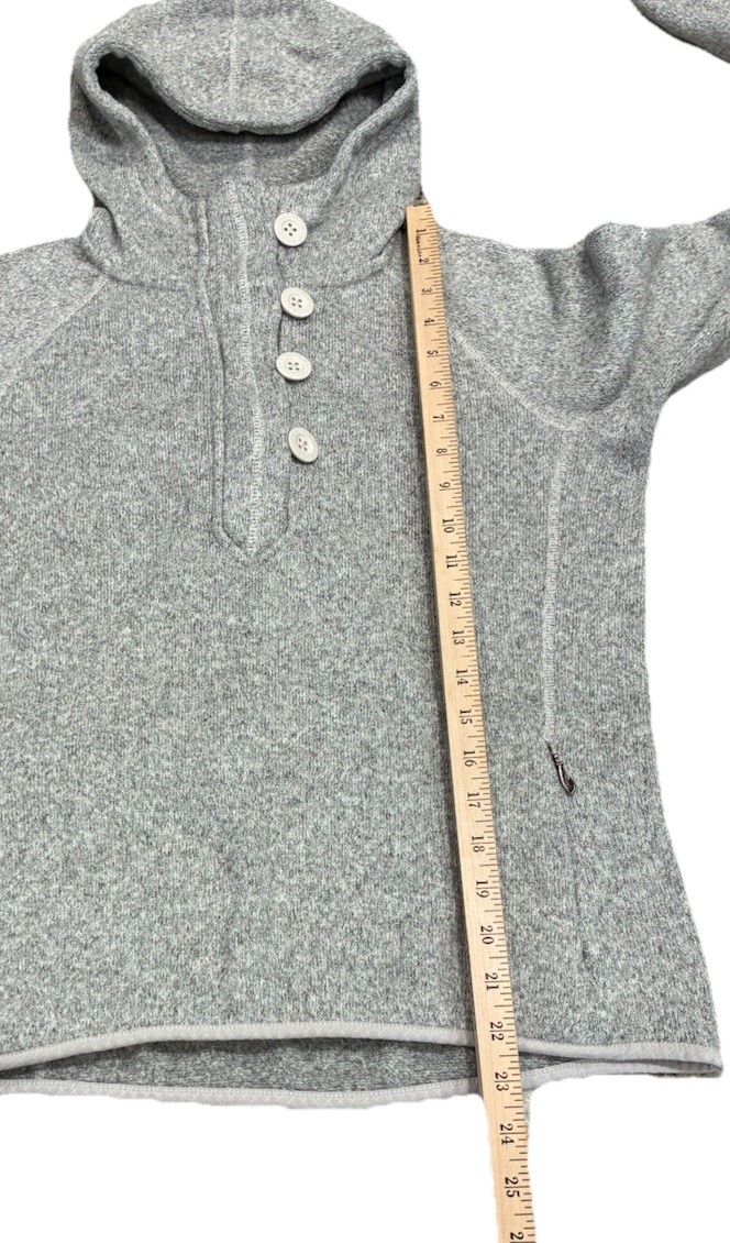 The North Face Women’s Medium Gray Fleece Crescent Sunshine Hoodie Half Button M thumbnail 5