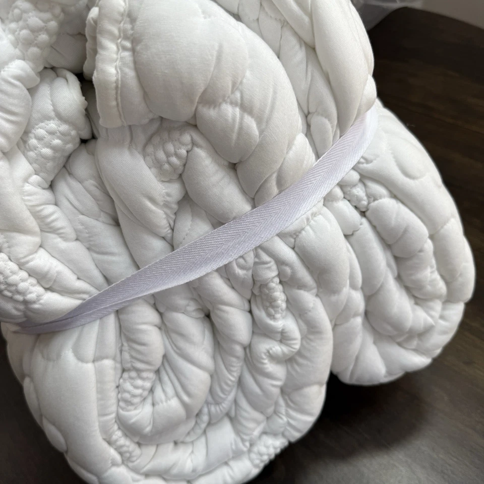 EDREDÓN JERSEY FLORAL ODESSA ADOLESCENTE GRANERO CERÁMICA COMPLETO/REINA 86" CUADRADO ~ MARFIL Foto 4 de 4