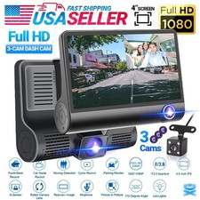 Dual Lens 4-Inch Screen Dash Cam HD 1080P Car DVR Rearview Video Recorder Camera