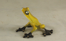 Miniature Bronze Yellow Frog by Frogman Tim Cotterill Limited Edition 1301/5000