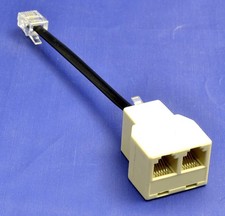 Telefonverteiler mit Kabel Stecker RJ11 auf 2xRJ11 Buchse