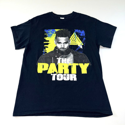 Chris Brown The Party Tour w/ 50 Cent & Fabolous Black Concert T-Shirt Mens Sz L