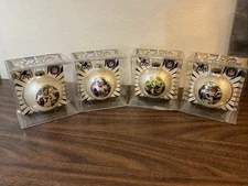 Q.B. Club Glass Ornaments Lot Of 4 Elway, Aikman, Favre And Marino 90’s NFL QB’S