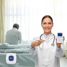 Early Alert Bed Alarm System, Wireless Bed Sensor Pad with Call Button  Pager,