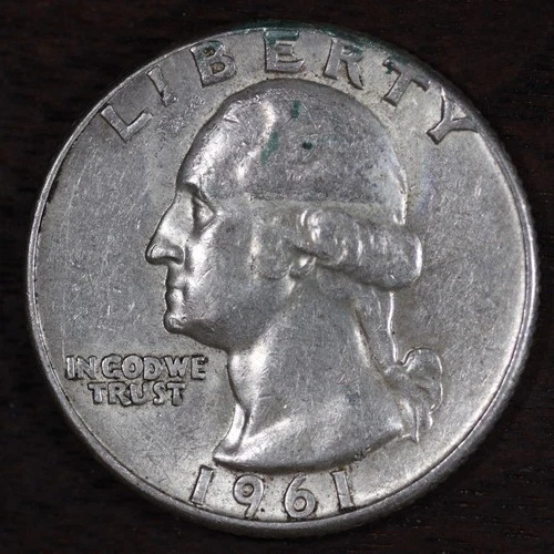 1961 P • Washington Quarter 25C - *Type B Reverse* XF++++ *Rare* 90% Silver #42
