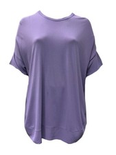 Marina Rinaldi Women's Purple Abaca T Shirt Size L NWT