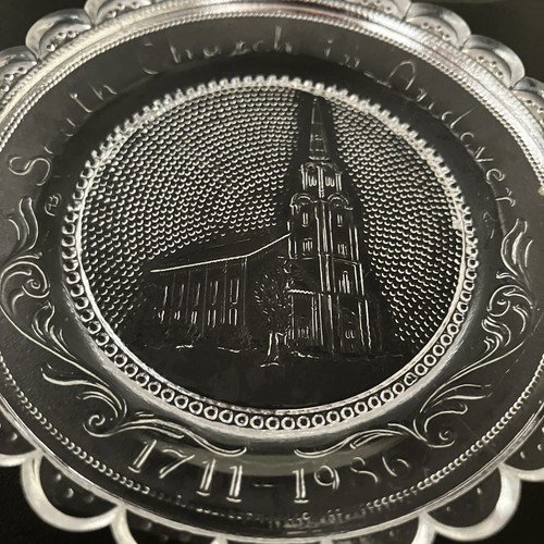 Andover MA UCC South Church Massachusetts Home Decor Pairpoint Glass Cup Plate - Picture 4 of 9