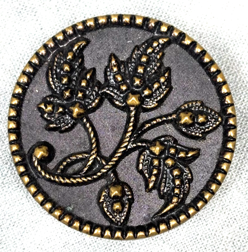 Antiker Messing Knopf - verziertes florales Ranken Design - 1,5" viktorianisch / Jugendstil - Bild 1 von 5