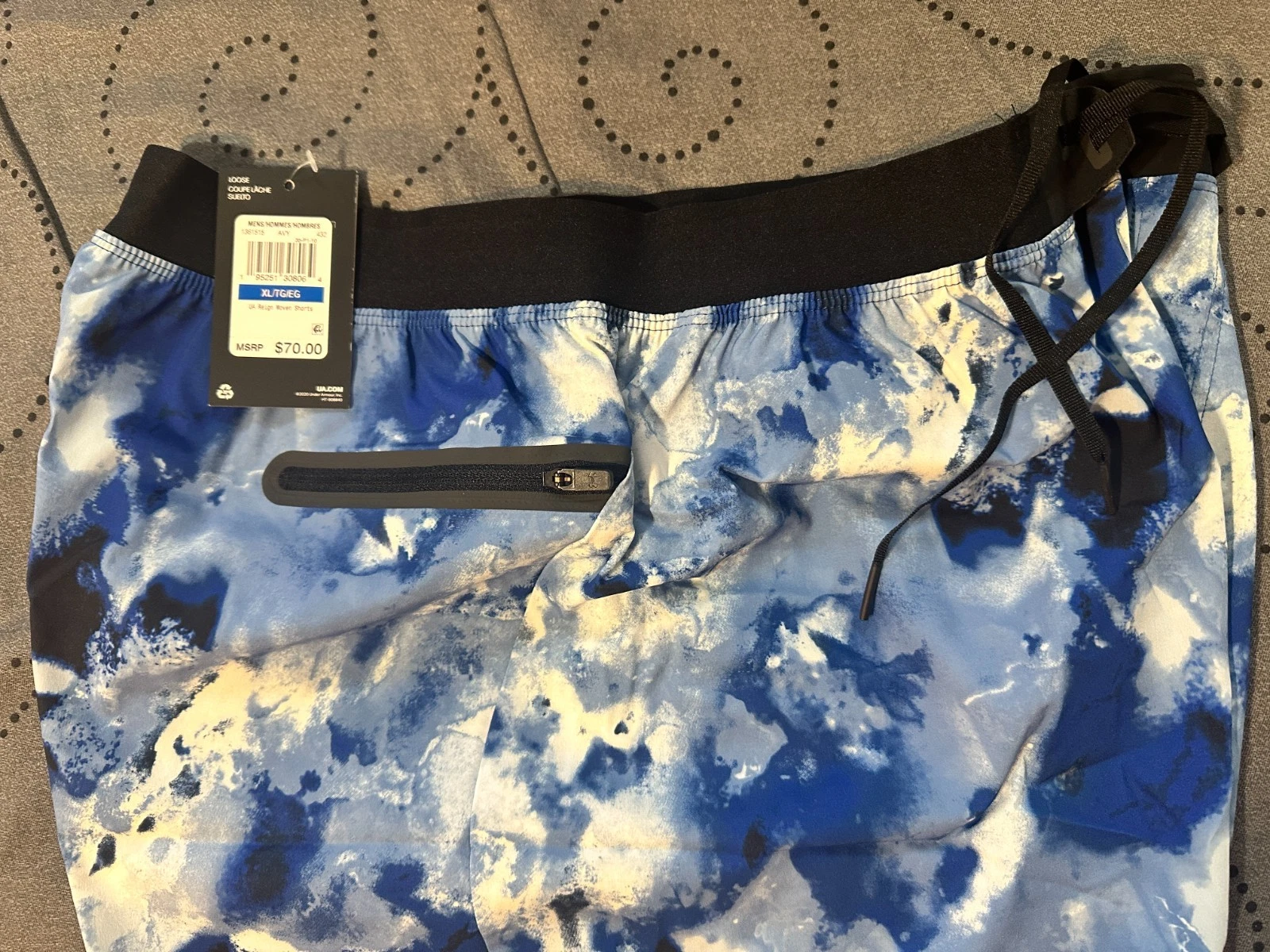 UNDER ARMOUR HYDRO BLUE'S & WHITE CAMO TECH BOARD SHORTS SIZE XL MEN NWT $70.00