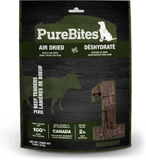 PureBites Beef Jerky Dog Treats, 1 Ingredient, 7.5 Ounce (Pack of 1), green 