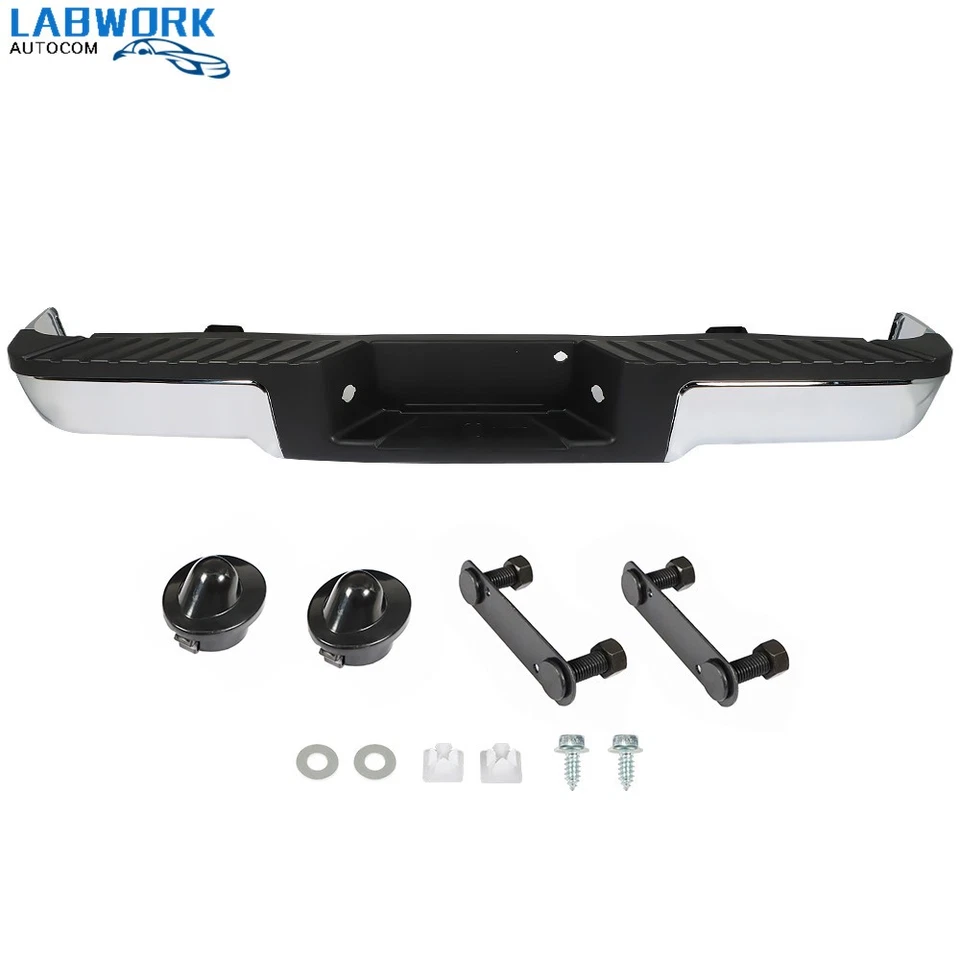 Chrome Rear Bumper Assembly Steel For Ford F150 Truck 2009-2014 2013 Complete Foto 2 de 4