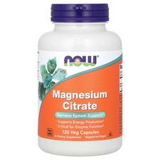 Now Foods Magnesium Citrate 120 Veg Capsules GMP Quality Assured, Kosher, Vegan,