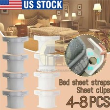 4-8PCS Lock Sheet Holders Keep Sheets Tight Heavy Duty Straps Fit All Mattresses
