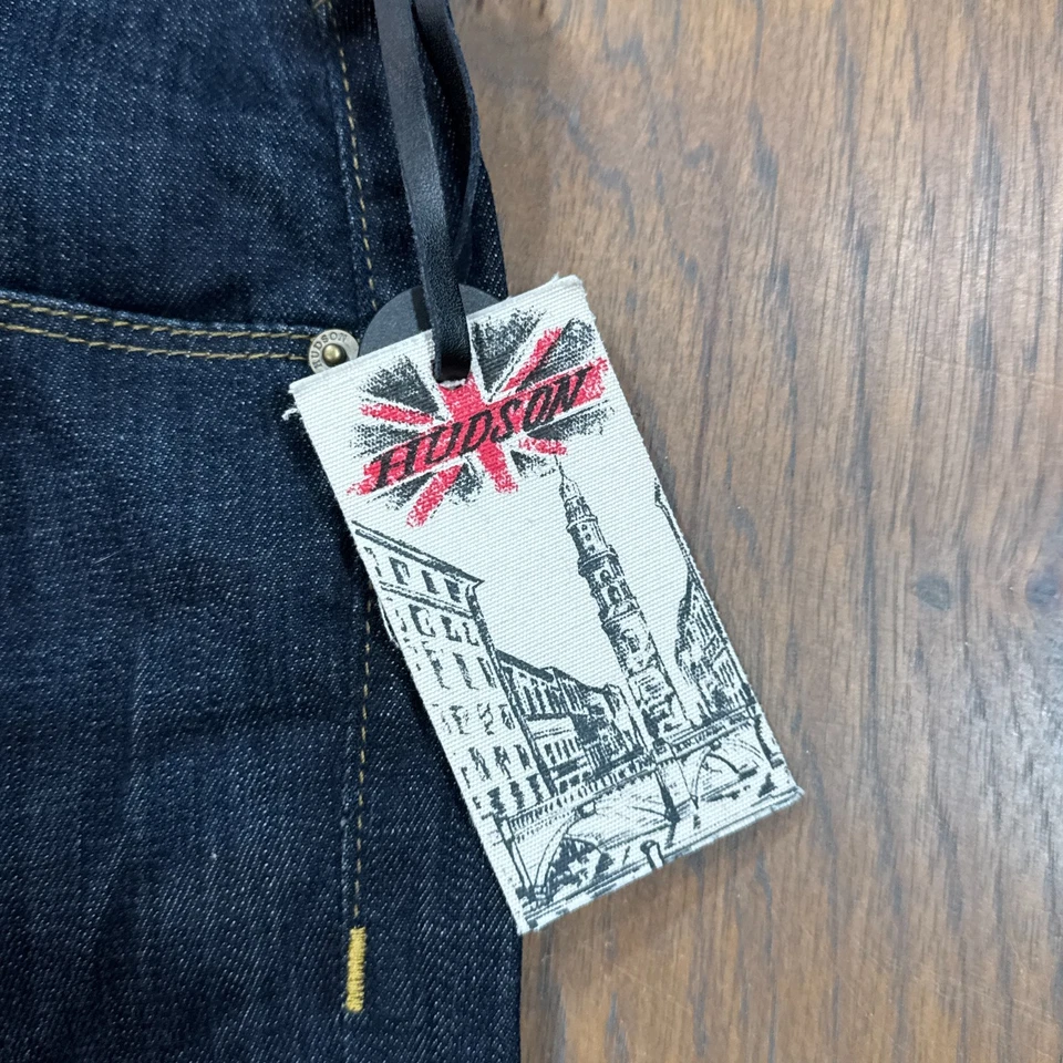 Мужские джинсы Hudson 30 темно-синие джинсовые брюки расклешенные штанины широкие эластичные хлопковые карманы - Изображение 3 из 4