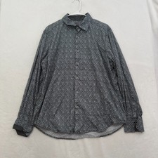 Robert Graham Shirt Mens XL Gray Abstract Geoemtric Classic Fit Flip Cuff