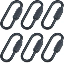 Quluxe Heavy Duty D Shape Chain Locking M3.5 MM Quick Link M3.5, Black 