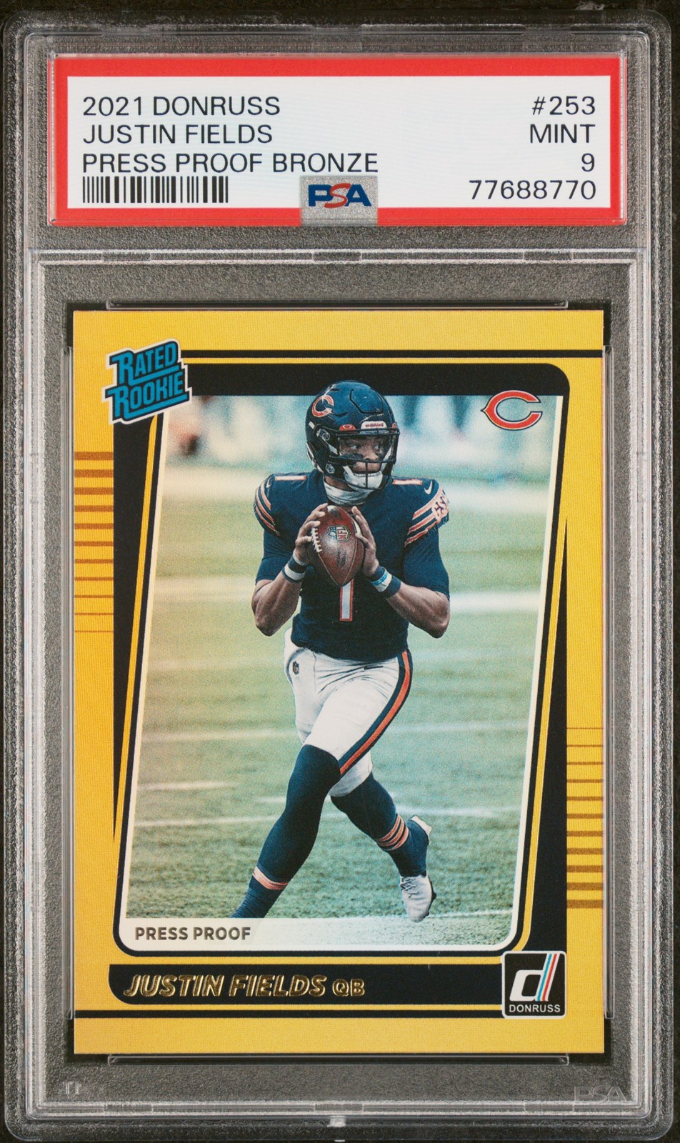 2021 Panini Donruss #253 Justin Fields Press Proof Bronze PSA 9