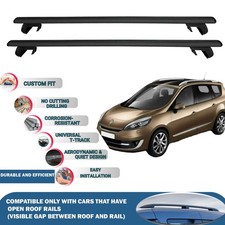Roof Rack Cross Bars for Renault Grand Scenic 2009-2016 2 Pcs Black