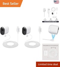 25ft Outdoor Charging Cable with Quick Charge Adapter for Arlo - 2 Pack, White