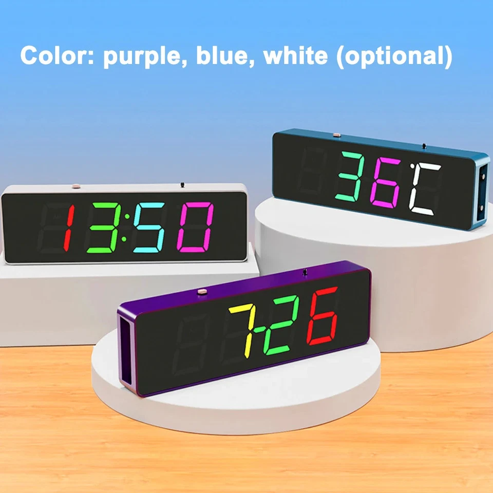 ESP8266 Color RGB Reloj Kit Hágalo Usted Mismo LED Reloj Despertador Mini Dígito Electrónico Decorativo Foto 4 de 4