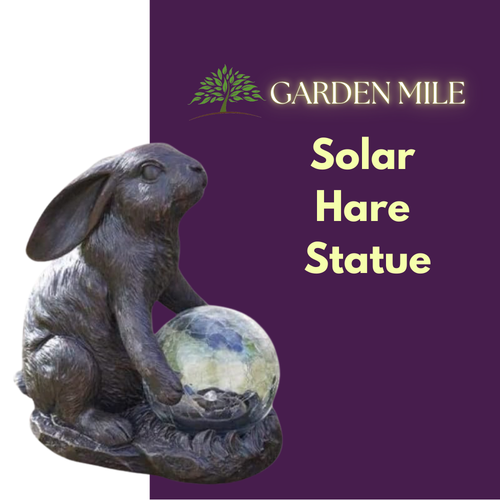 Solar Power Garden Ornament Light Up Rabbit Hare Crackle Ball Decorative Light - Picture 23 of 24
