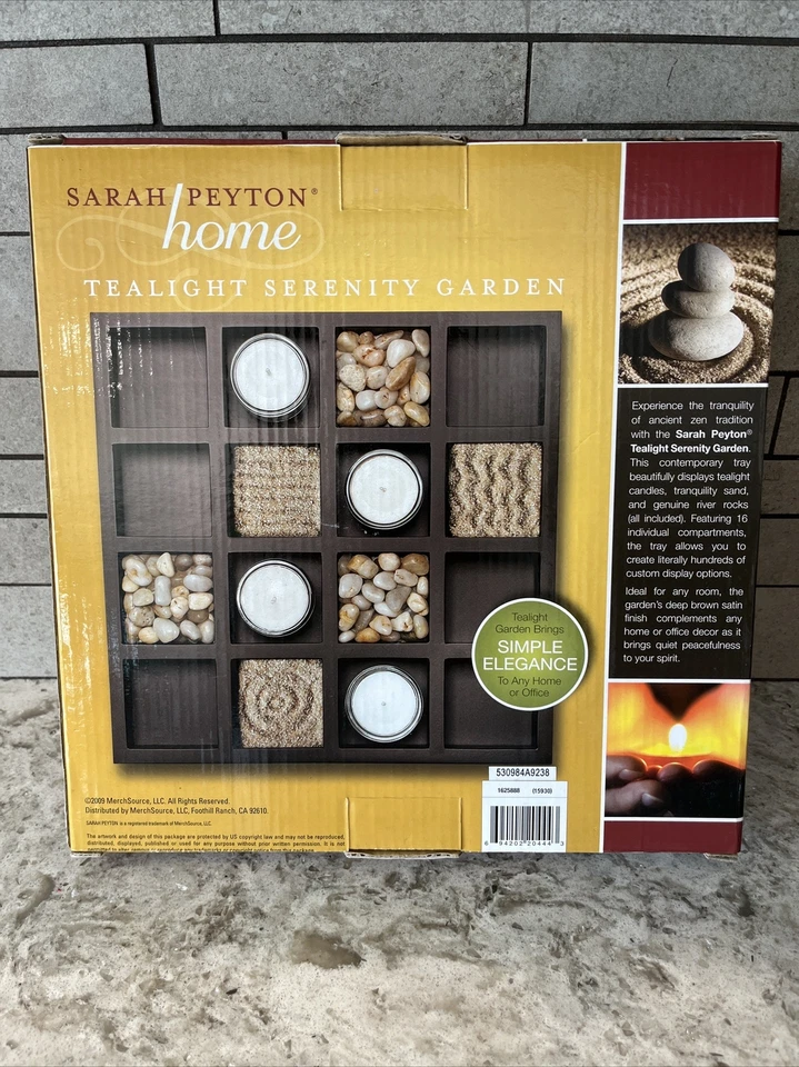 Sarah Peyton Home Tealight Serenity Garden con velas, arena y rocas ¡Nuevo!!!!!! Foto 2 de 3