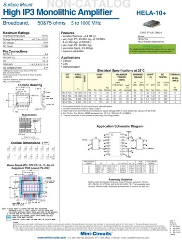 MINI-CIRCUITOS TB-17 HELA-10B 1GHz +20dBm RF AMPLIFICADOR PLACA DE EVALUACIÓN ae1w57 - Imagen 7 de 7