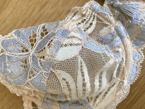 Reggiseno Barbara Balconcino Non Imbottito Avorio Blu Ferretto 34B Usato in Ottime Condizioni - Foto 2 di 3