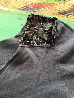 Pull bleu jean épaules pailletées Zadig et Voltaire taille S - Photo 1/4