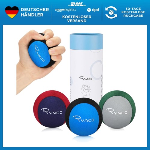 RYACO 6-tlg. Gel Stressball Set - Verschiedene Härtegrade Für Erwachsene & Kinder
