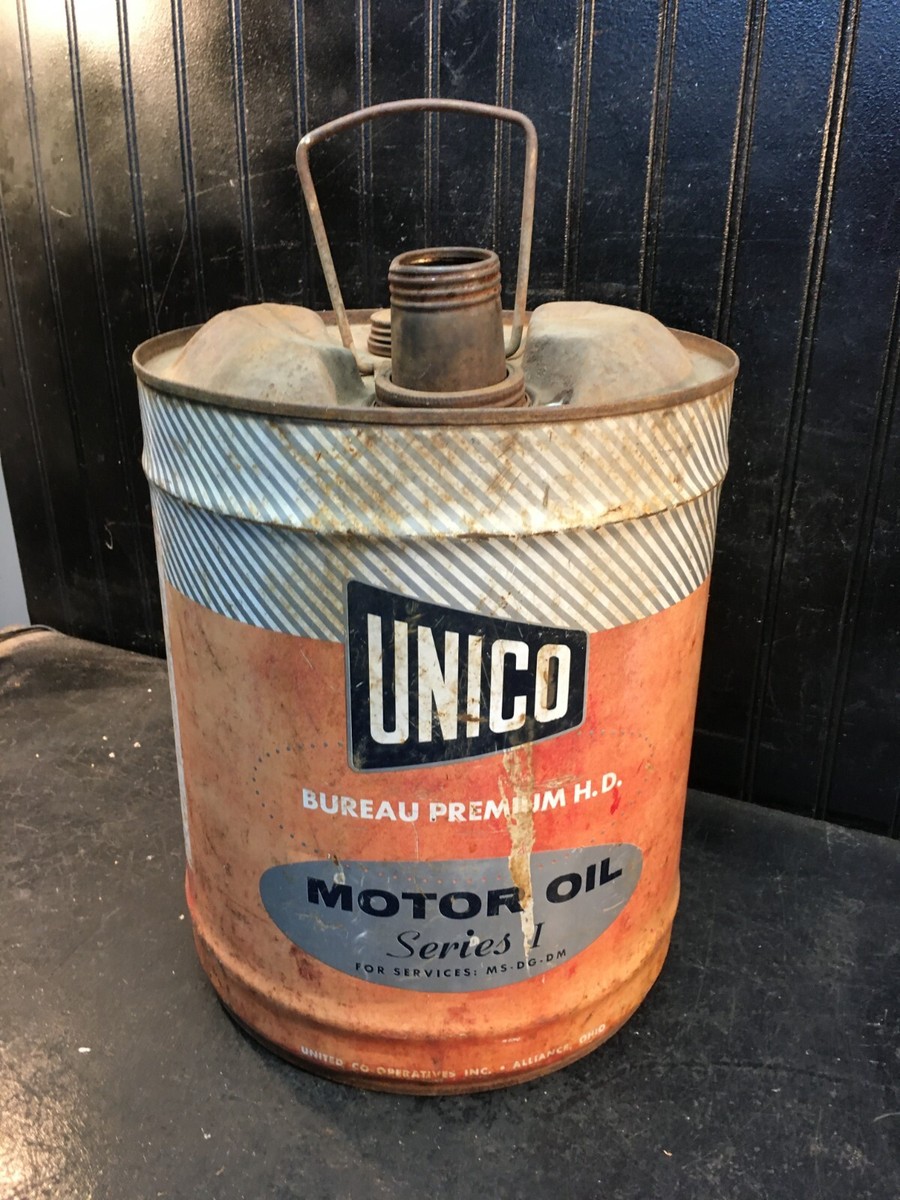 オイル缶／UNICO／1950s-60s vintage／アメリカ／空缶 Vintage Unico 5 Gallon Oil Can Sign Garage Art 1960s Gas and Oil