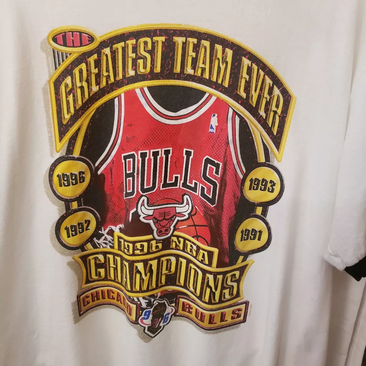 Vintage 1996 Chicago Bulls Champions T Shirt Greatest Team Ever