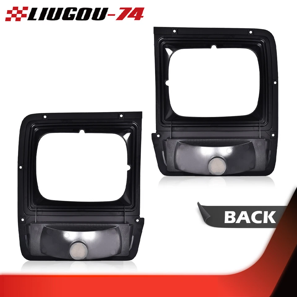 Juego de bisel de faros con luz de estacionamiento en esquina apto para camioneta Dodge 1986-90 Foto 3 de 4