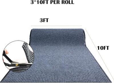 3ftx10ft Runner Rug Commercial Grade Garage Floor Mat Non-slip Step Entrance Mat