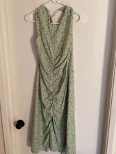 Women "Love & Whit"mint green floral sleeveless sundress. Size XS