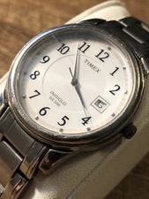 Vintage Timex Watch Indiglo Backlight Easy Read SS WristWatch 50M WR New Battery