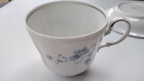 Johann Haviland Blue Garland Flat Cup & Saucer Set Bavaria Backstamp 1974-1990 - Picture 4 of 6