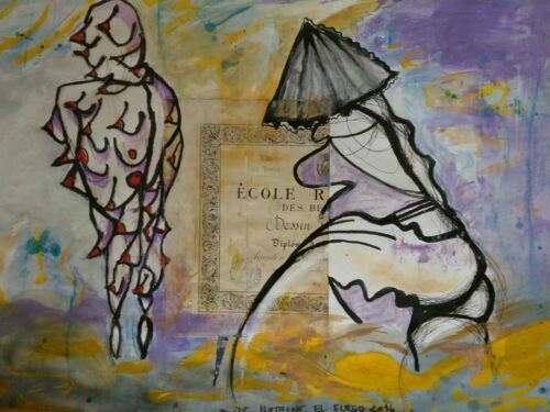 SCULPTURE TOTEM ART Brut Outsider Anonyme Personnage Peint Bois EUR 90,00 - FR