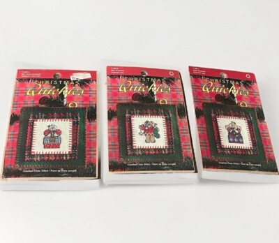 Dimensions Christmas Quickies Ornament Counted Cross Stitch Kit Lot of 3