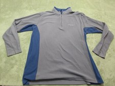 Columbia Mens XLT Gray 1/4 Pullover Fleece Sweatshirt Outdoors